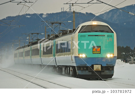 北陸本線　石動ー福岡　JR東日本　485系　R23編成（新潟）　北越 103781972