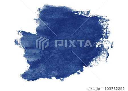 Blue brush isolated on white background. Watercolor 103782263