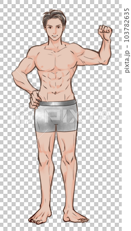 一個男子氣概的男人做膽量姿勢 一個男子氣概的男人做膽量姿勢 103782635