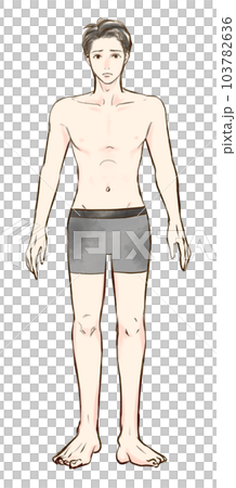 Full body of a man without muscles Full body of a man without muscles 103782636