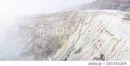 荒涼とした土地、砂の惑星、活火山の火口、噴火しそうな谷底、異世界の星 103783204