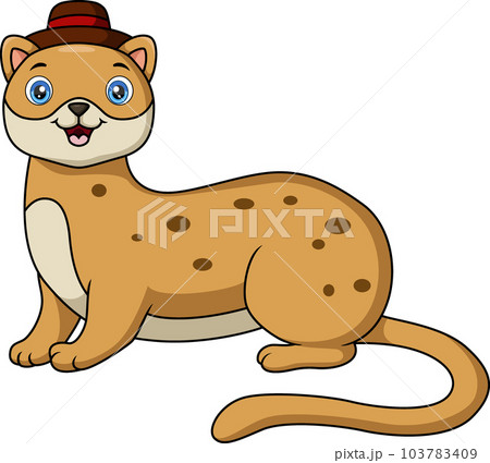 Cute ferret cartoon on white background Cute ferret cartoon on white background 103783409