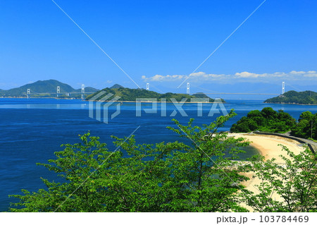 【愛媛県】快晴の来島海峡大橋(しまなみ海道) 【愛媛県】快晴の来島海峡大橋(しまなみ海道) 103784469
