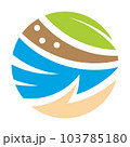 自然と人、植物と大地と海のアイコン、マーク、エンブレム 103785180