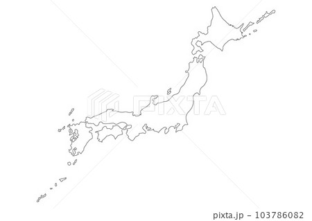 イラスト素材:日本全体地図 イラスト素材:日本全体地図 103786082