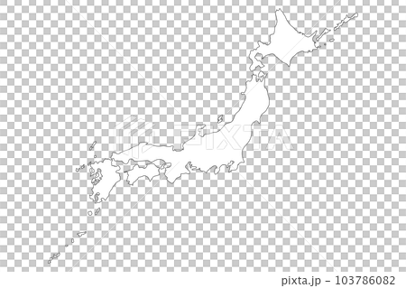 イラスト素材:日本全体地図 イラスト素材:日本全体地図 103786082