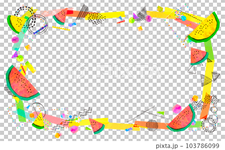 多彩的西瓜框架背景材料 103786099