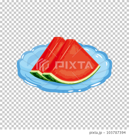 皿に盛られた種無しカットスイカ 皿に盛られた種無しカットスイカ 103787394