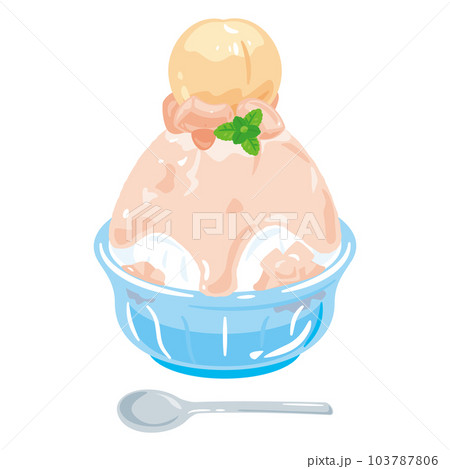 かき氷 桃 丸ごと かき氷 桃 丸ごと 103787806