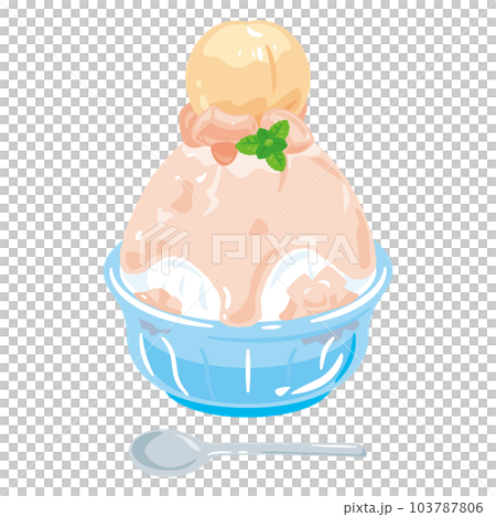 かき氷 桃 丸ごと かき氷 桃 丸ごと 103787806
