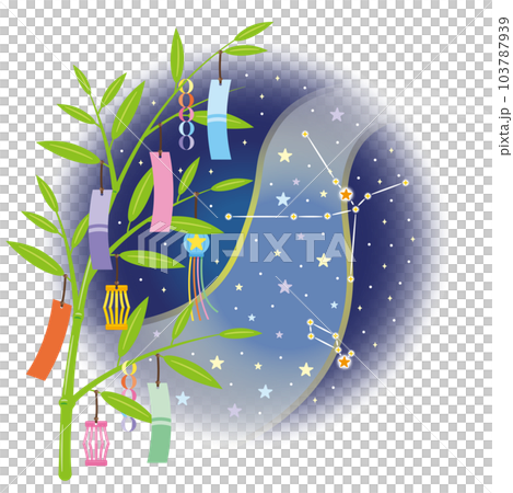 竹裝飾和銀河 竹裝飾和銀河 103787939