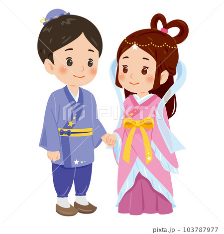 見つめ合う織姫と彦星 見つめ合う織姫と彦星 103787977