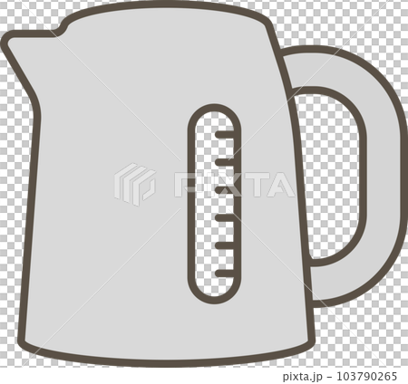 電気ケトルのシンプルなモノクロイラスト 103790265