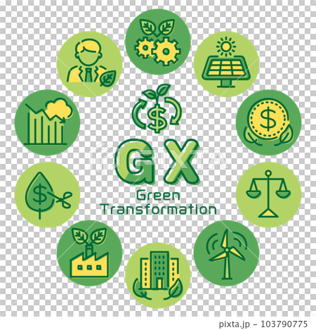 GX (Green Transformation) round frame logo GX (Green Transformation) round frame logo 103790775