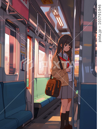 電車でいつも見かける女子生徒（Generative AI） 103791946