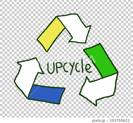 Hand-drawn style upcycle mark 103793622