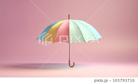 虹色のカワイイ傘 Cute rainbow umbrella. AI生成画像 103793710