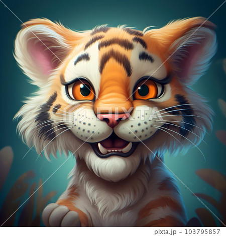 Cute little tiger baby created with generative AI technology. 23773304  Stock Photo at Vecteezy