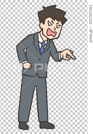 一個對手指生氣的年輕上班族 103797261