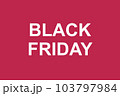 Black Friday white text on red magenta background. 103797984