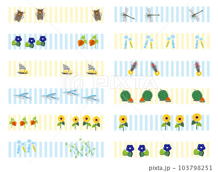 夏のフレームイラストセット 103798251