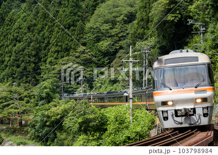 【高山本線】飛水峡を通過する特急ひだ号 103798984