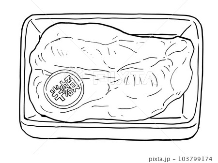 線画イラスト 鶏肉 生肉 線画イラスト 鶏肉 生肉 103799174