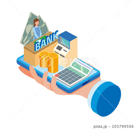 インターネットバンキングのイメージイラスト 103799508