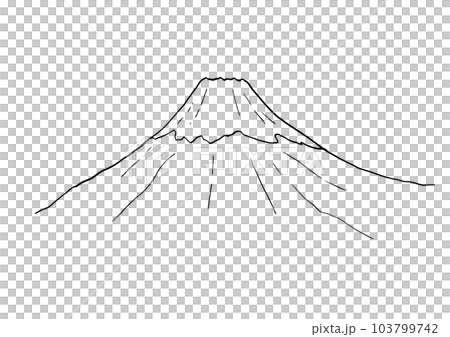 Mount Fuji line drawing illustration Mount Fuji line drawing illustration 103799742