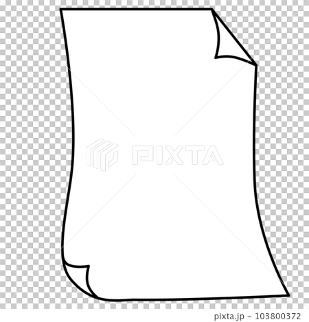 Illustration of a sheet of paper isolated on a white background. 103800372