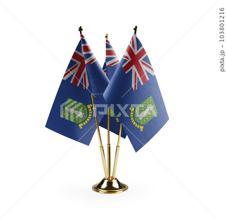 Small national flags of the British Virgin Islands on a white background 103801216