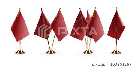 Small national flags of the USSR on a white background Small national flags of the USSR on a white background 103801267