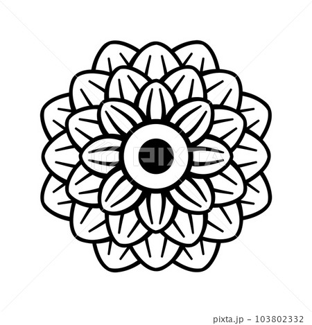 Simple dahlia flower symbol isolated on white background - vector Simple dahlia flower symbol isolated on white background - vector 103802332
