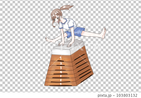 女孩飛行跳躍框 103803132