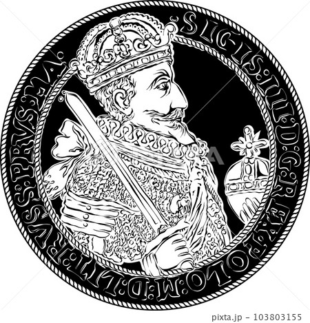 Silver crown thaler of Sigismund III Vasa 103803155