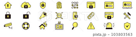 Security line icons set editable vector collection 103803563