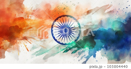 Indian flag background. Illustration AI Generative 103804440
