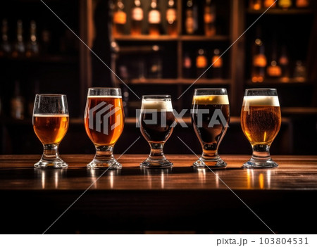 Beer in glass Illustration AI Generative Beer in glass Illustration AI Generative 103804531