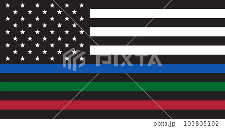 black blue and green flag