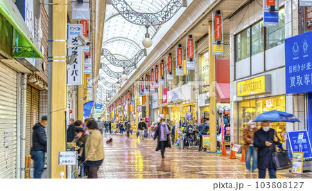 東京の都市風景　新小岩ルミエール商店街 103808127