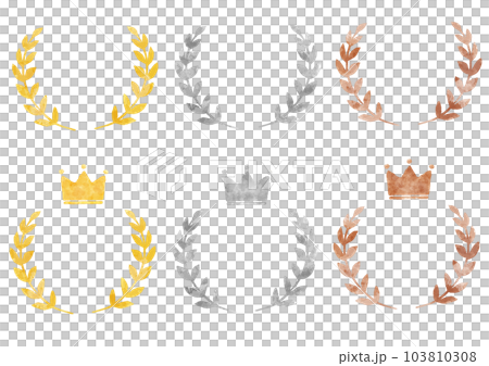 Laurel icon illustration hand drawn watercolor style Laurel icon illustration hand drawn watercolor style 103810308
