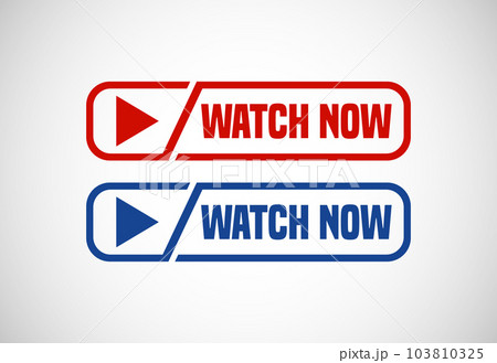 Watch now button. Watch now banner sign. Play video icon vector illustration. 103810325
