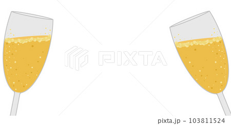 Champagne drink isolated on a white background. Champagne glasses. Bubbles. Space for text. Poster, postcard, flyer design. The concept of the holiday. Vector flat illustration. Champagne drink isolated on a white background. Champagne glasses. Bubbles. Space for text. Poster, postcard, flyer design. The concept of the holiday. Vector flat illustration. 103811524