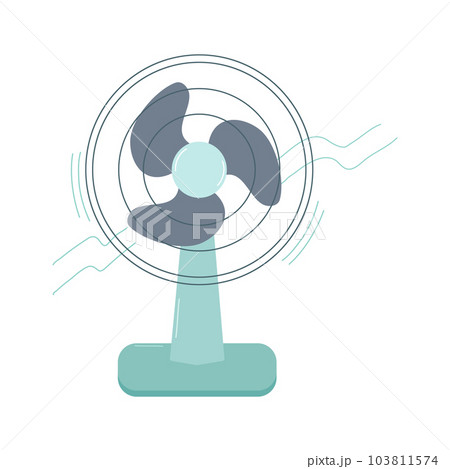 Home household fan isolated on white background. Desktop. A device for climate control and air cooling. Vector flat illustration. 103811574