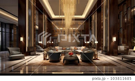 高級感のホテルのラウンジ 103811685