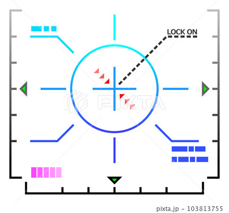照準器で標的に目標を合わせるイラスト 103813755