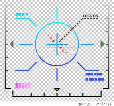 照準器で標的に目標を合わせるイラスト 103813755