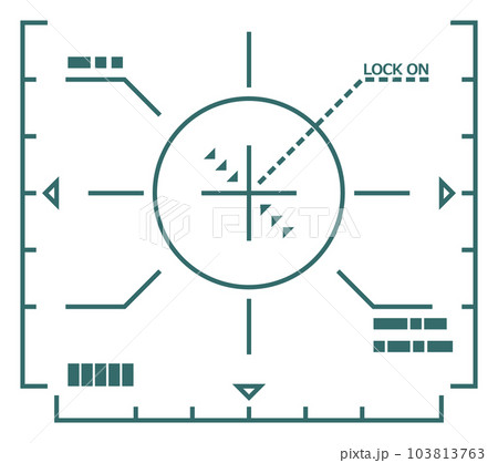照準器で標的に目標を合わせるイラスト 103813763