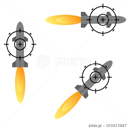 レーダーで核ミサイルに照準を合わせるイラスト 103813887