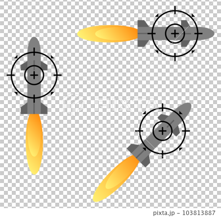 レーダーで核ミサイルに照準を合わせるイラスト 103813887